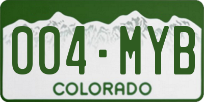 CO license plate 004MYB