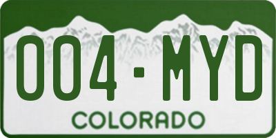 CO license plate 004MYD