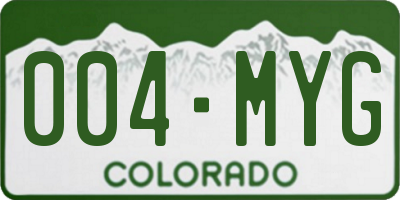 CO license plate 004MYG