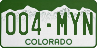 CO license plate 004MYN