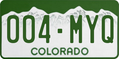 CO license plate 004MYQ