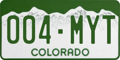 CO license plate 004MYT