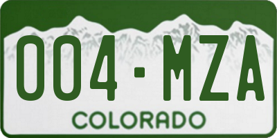 CO license plate 004MZA
