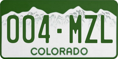 CO license plate 004MZL