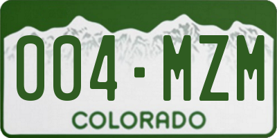 CO license plate 004MZM