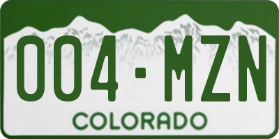 CO license plate 004MZN