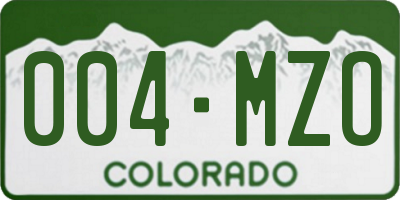CO license plate 004MZO