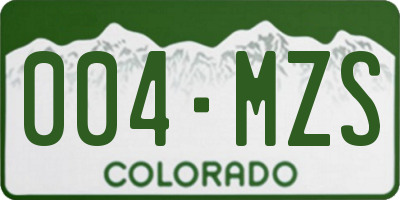 CO license plate 004MZS