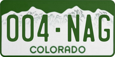 CO license plate 004NAG