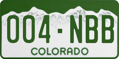 CO license plate 004NBB