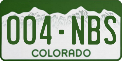CO license plate 004NBS