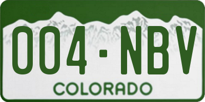 CO license plate 004NBV