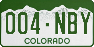 CO license plate 004NBY