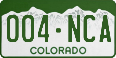 CO license plate 004NCA