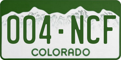 CO license plate 004NCF