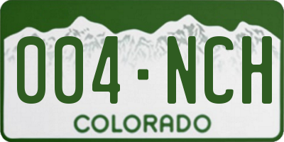 CO license plate 004NCH