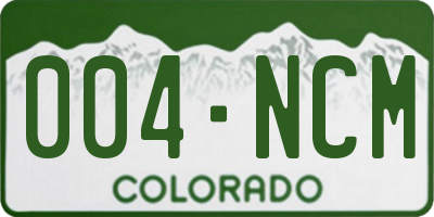 CO license plate 004NCM