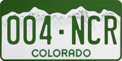 CO license plate 004NCR