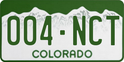 CO license plate 004NCT