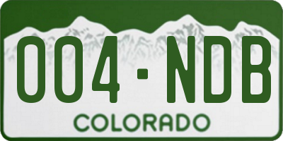 CO license plate 004NDB