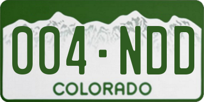 CO license plate 004NDD