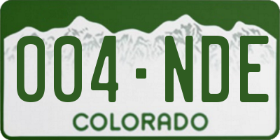 CO license plate 004NDE