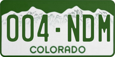 CO license plate 004NDM