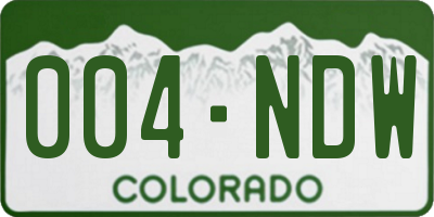 CO license plate 004NDW