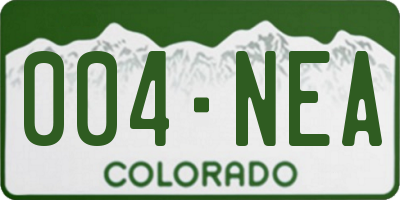 CO license plate 004NEA