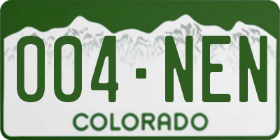 CO license plate 004NEN