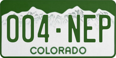 CO license plate 004NEP