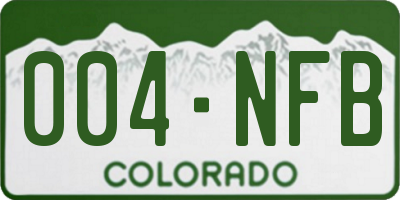 CO license plate 004NFB