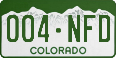 CO license plate 004NFD