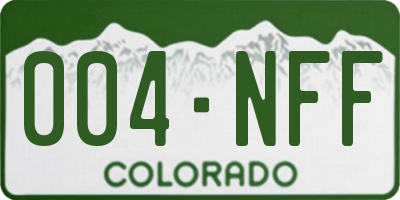 CO license plate 004NFF