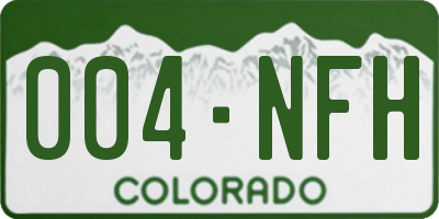 CO license plate 004NFH