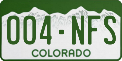 CO license plate 004NFS