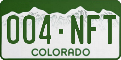 CO license plate 004NFT