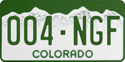 CO license plate 004NGF