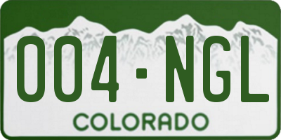 CO license plate 004NGL