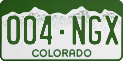 CO license plate 004NGX