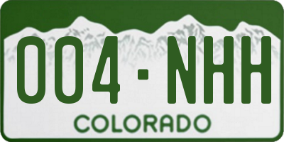 CO license plate 004NHH