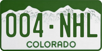 CO license plate 004NHL