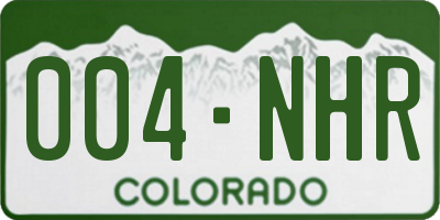CO license plate 004NHR