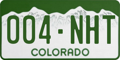 CO license plate 004NHT