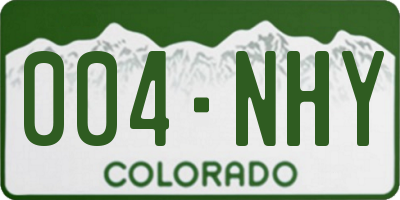 CO license plate 004NHY