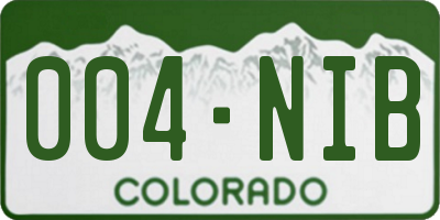 CO license plate 004NIB