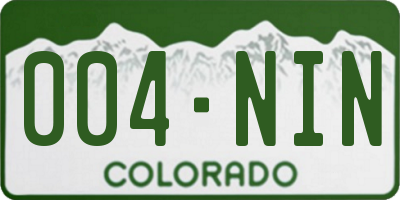 CO license plate 004NIN