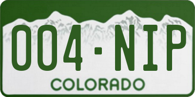CO license plate 004NIP