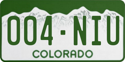CO license plate 004NIU