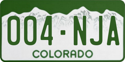 CO license plate 004NJA